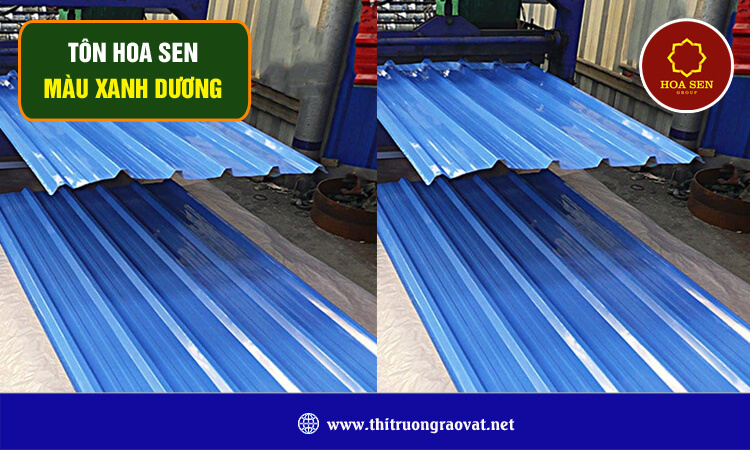 Tôn Hoa Sen màu xanh dương 