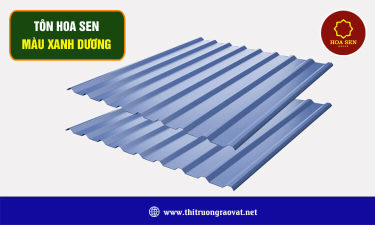 Tôn Hoa Sen màu xanh dương 