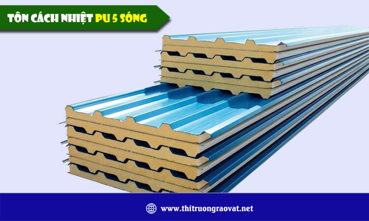 Tôn PU cách nhiệt 5 sóng